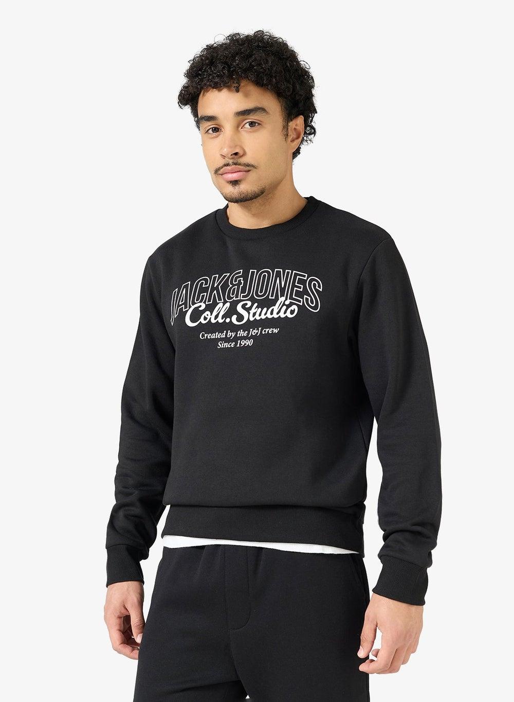 Logo Pullover Sweatshirt 12278601 Black Classic Fit - Image 1