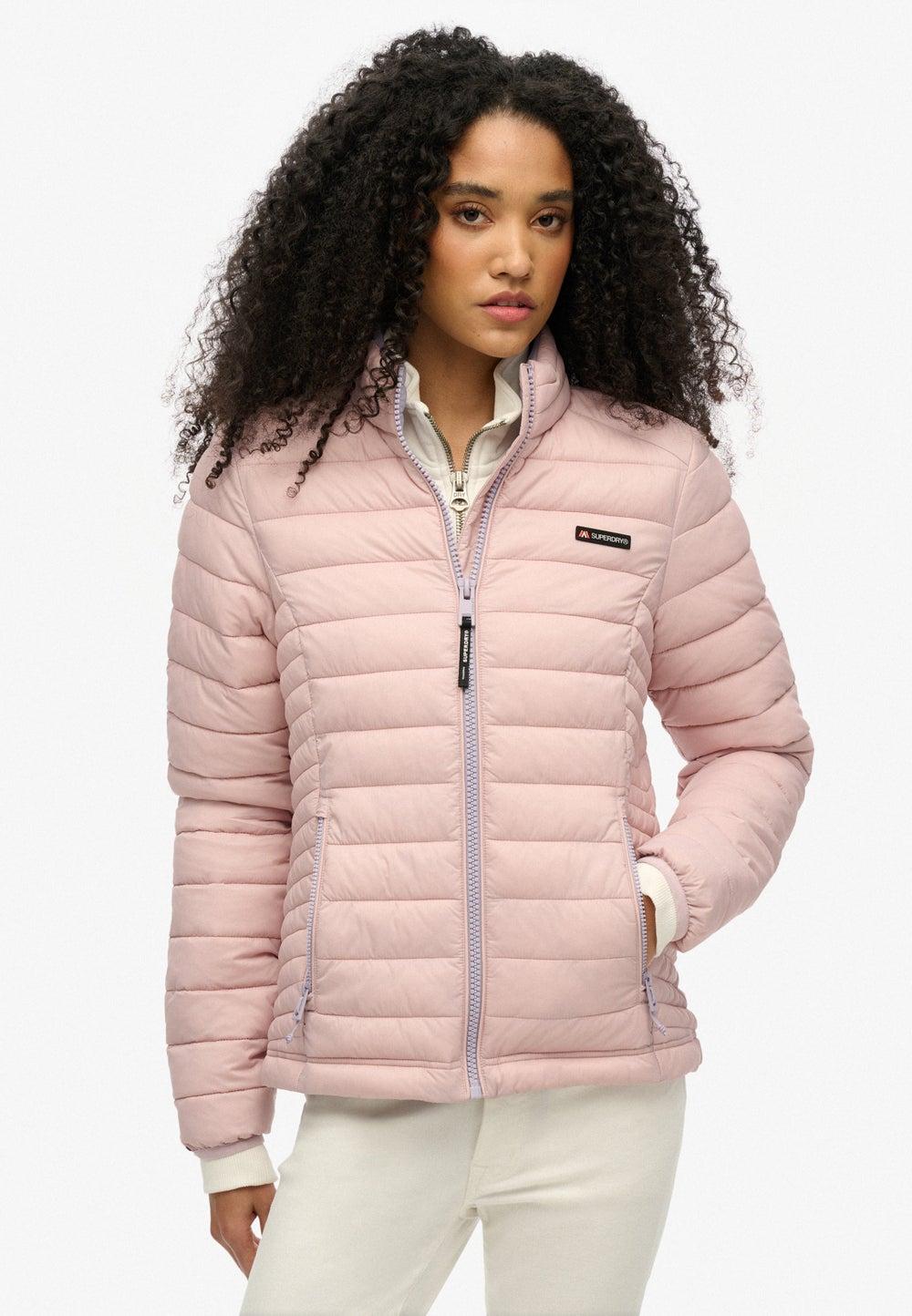 Fuji Lite Slim Padded Jacket in Dusty Pink - Image 1