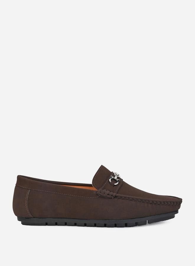 Men’s Faux Suede Slip-On Loafers 7011232005 Brown - Image 1