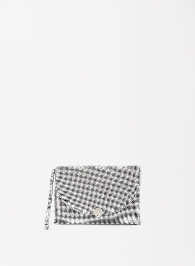 Monogram Mesh Fabric Party Clutch Bag - Image 1