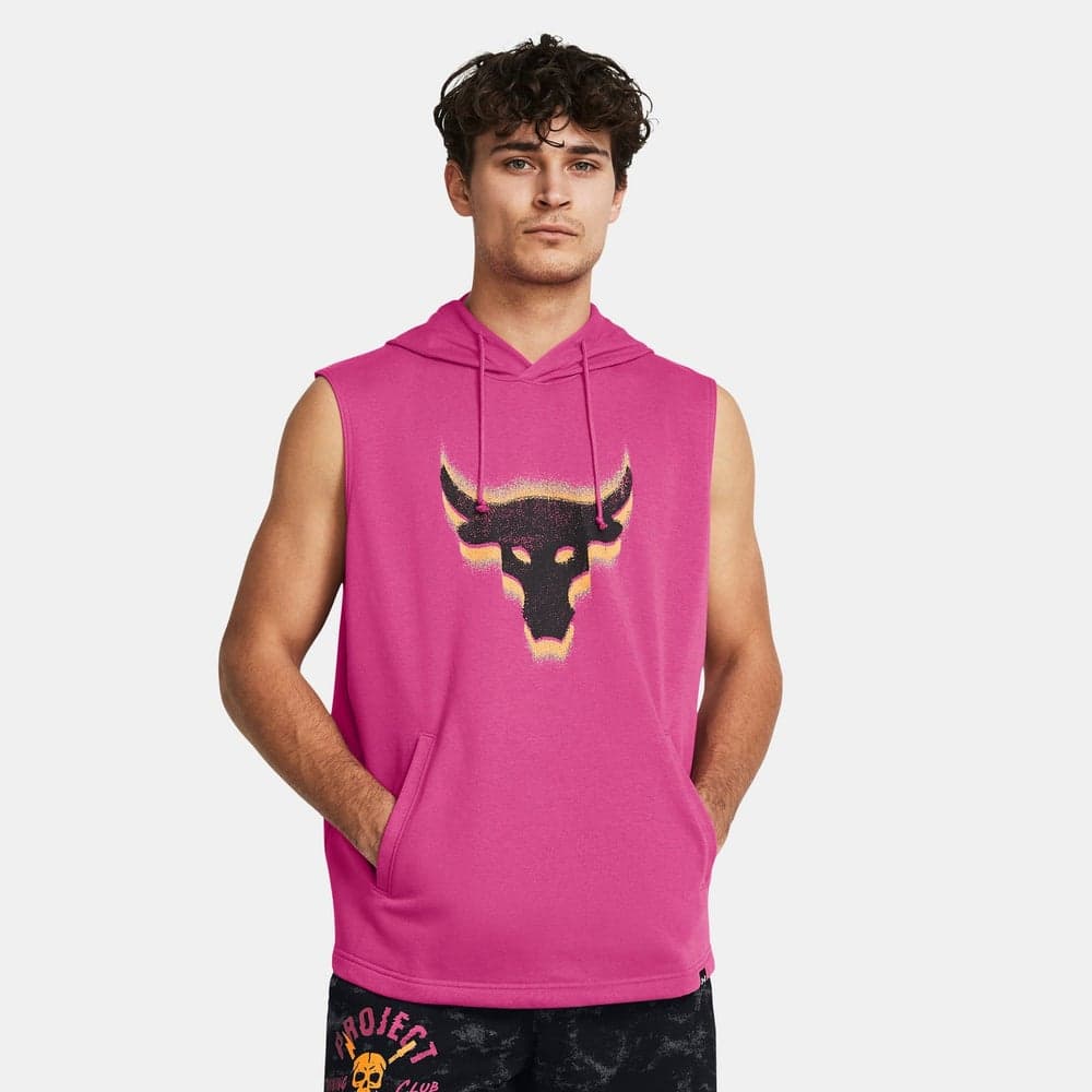 Project Rock Payoff Sleeveless Training Hoodie Pink - Image 1