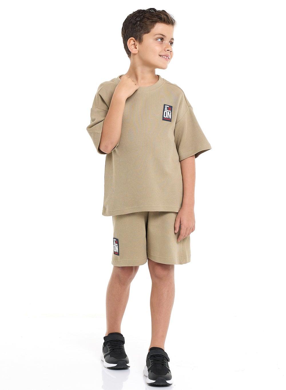 Oversized Boys Jacquard 2-Piece Set LT.OLIVE - Image 1