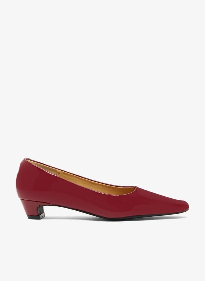 Classic Burgundy Kitten Heel Pumps Xz256065 - Image 1