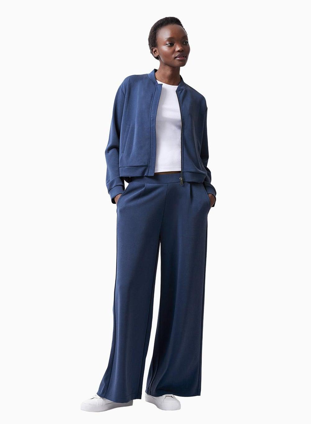 Wren Blue Long Sleeve Zip Bomber Jacket - Image 1