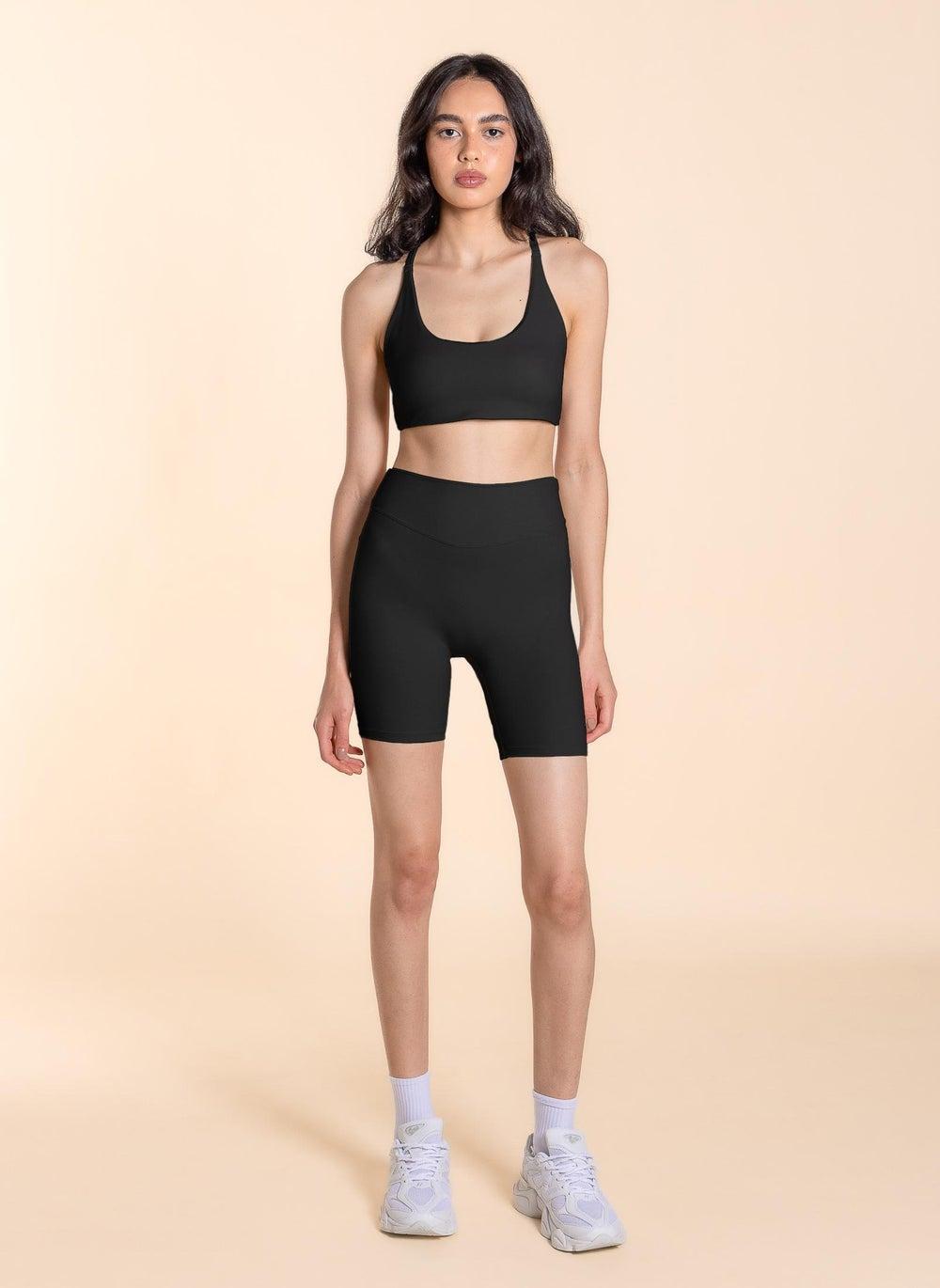 Cross Back Black Top & Short Set - Image 1