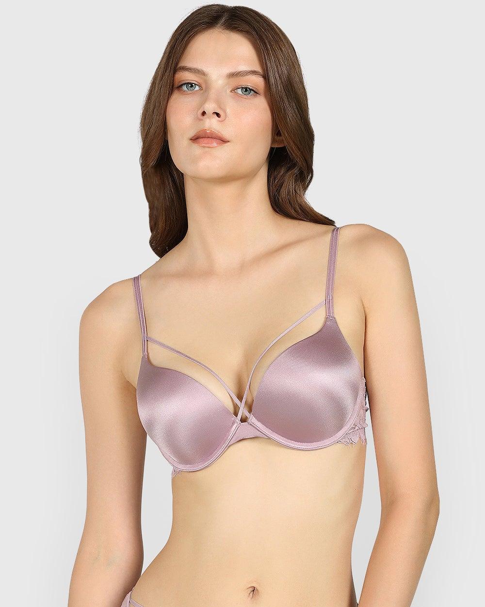 Isla & Evie Obvious Satin Push-Up Plunge Bra - Image 1