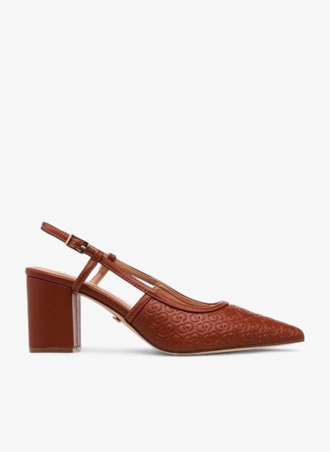Monogram Pointed Toe Block Heel Pumps R25Ss08475 - Image 1