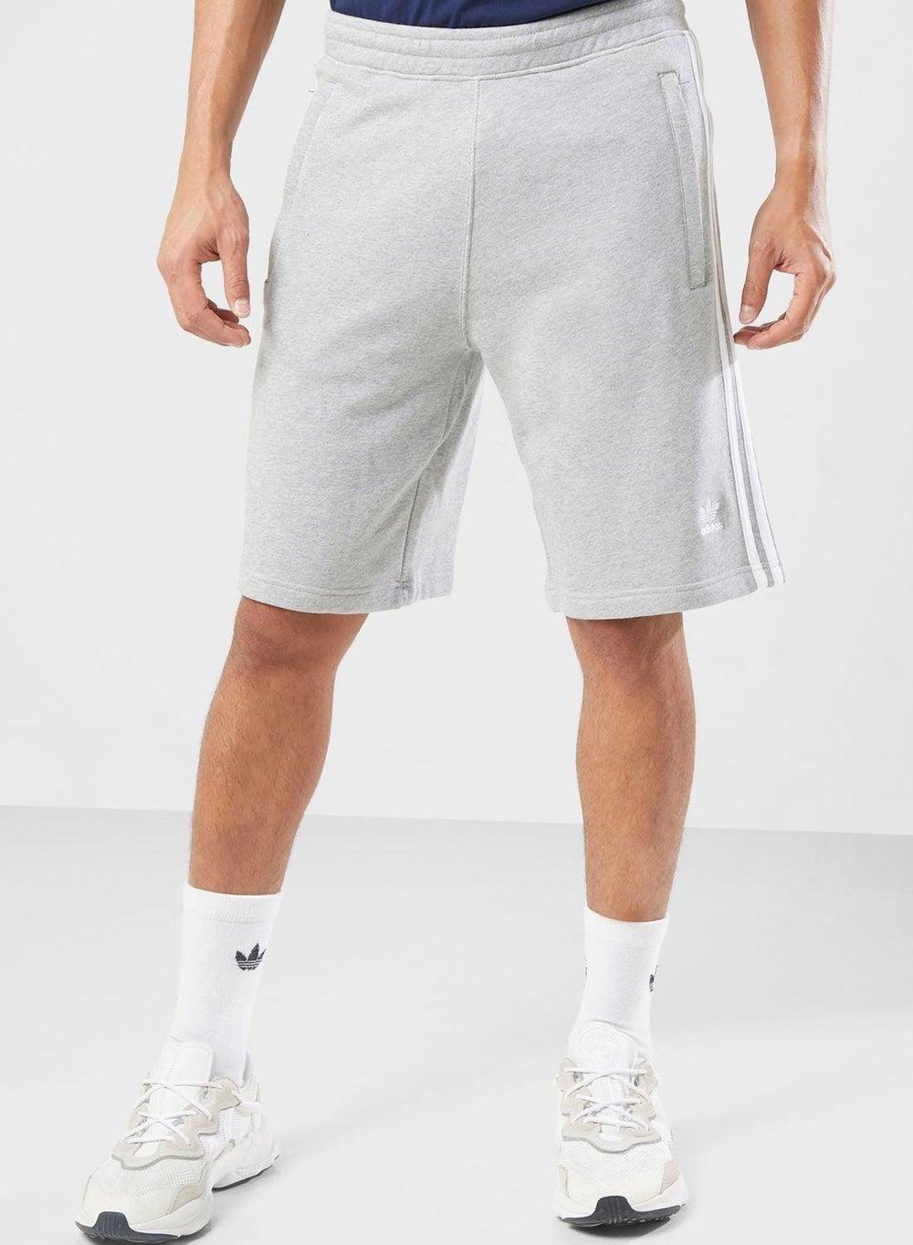 Adidas 3-Stripe Grey Originals Men’s Shorts - Image 1