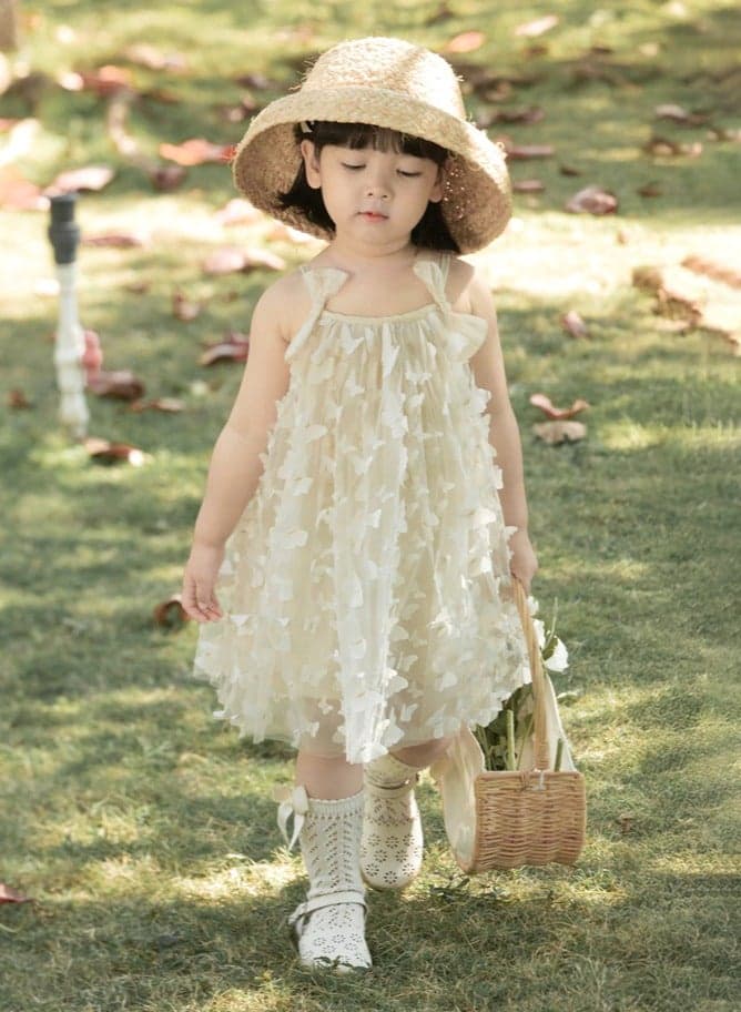 Ivory Butterfly Tulle A-Line Mini Dress - Image 1