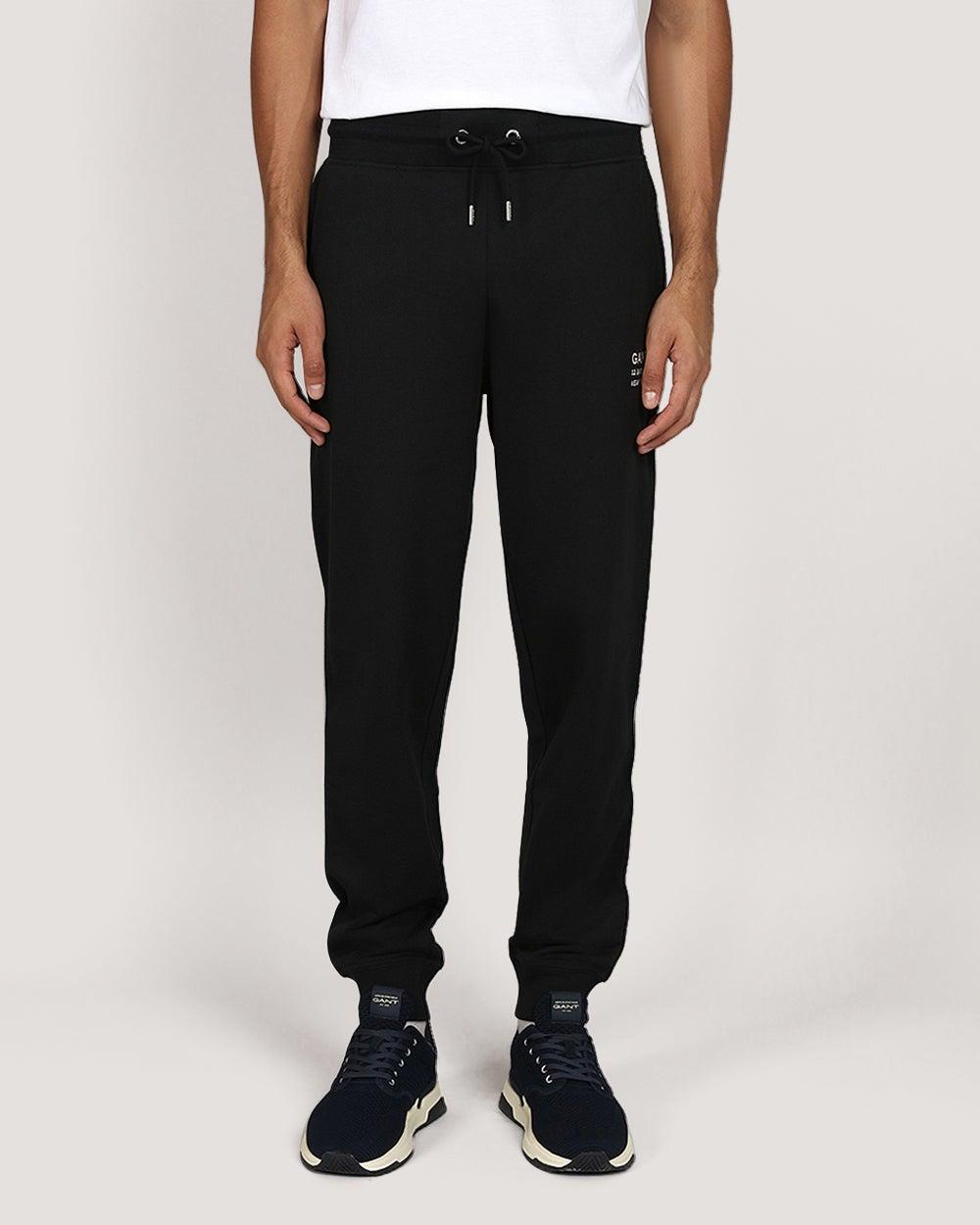 GANT Script Graphic Jersey Sweatpants Grey Melange - Image 1