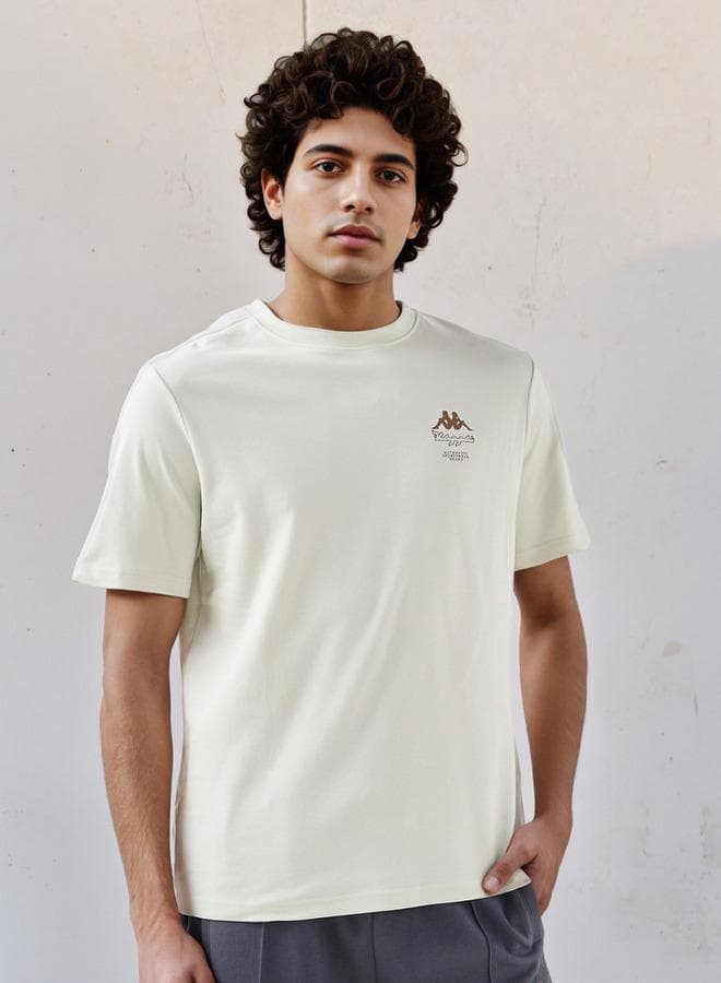Kappa Men’s White Logo Print Cotton Blend T-Shirt - Image 1