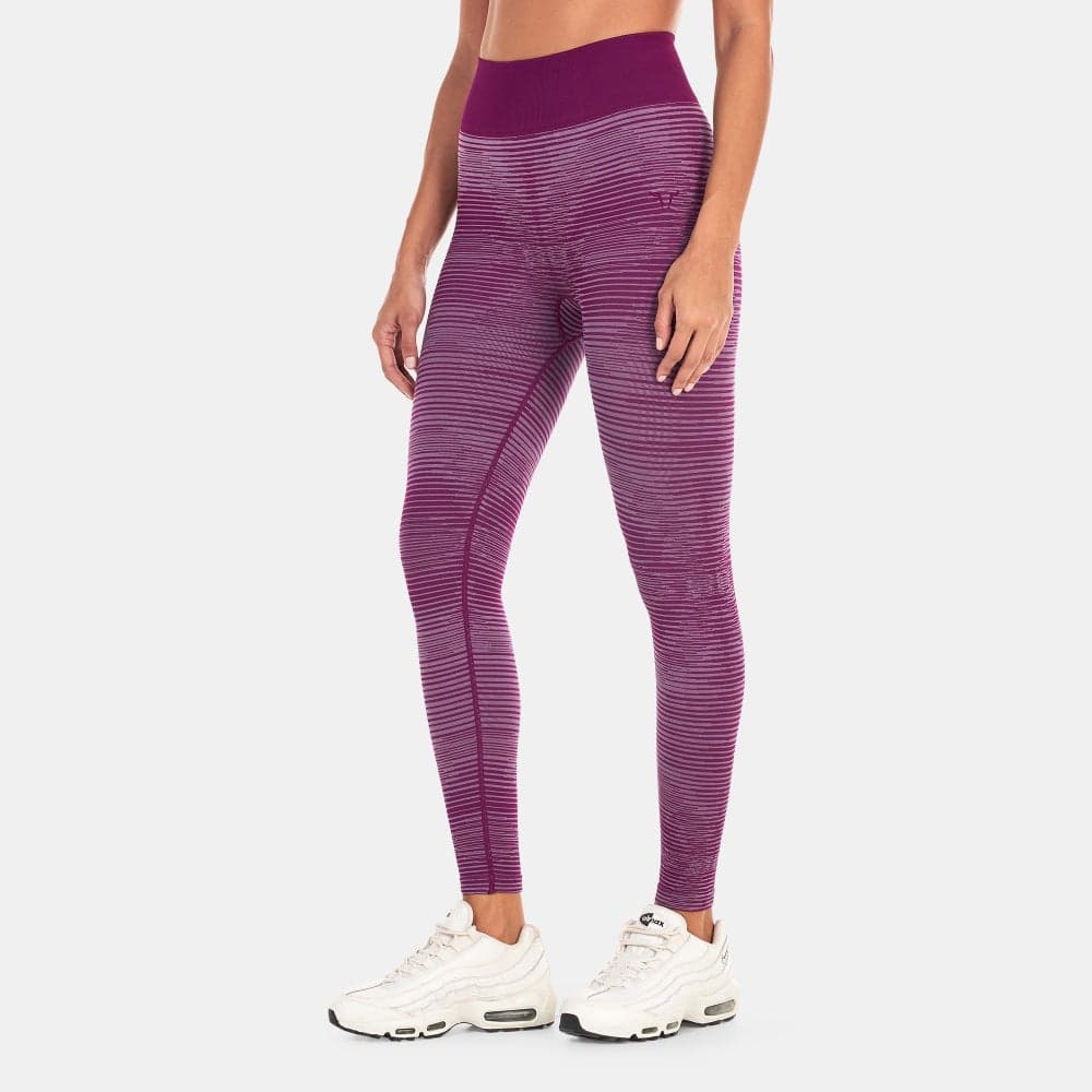 Infinity Stripe Seamless Leggings – High-Rise Purple Fit - Image 1