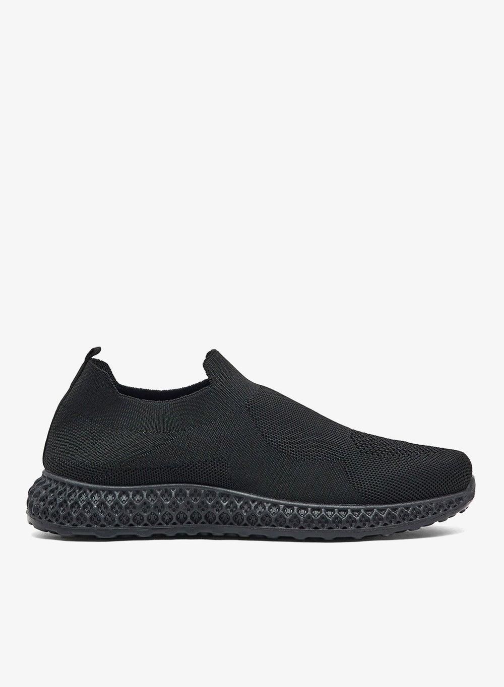 Mfw Shawblk Black Knitted Slip-On Sneakers - Image 1