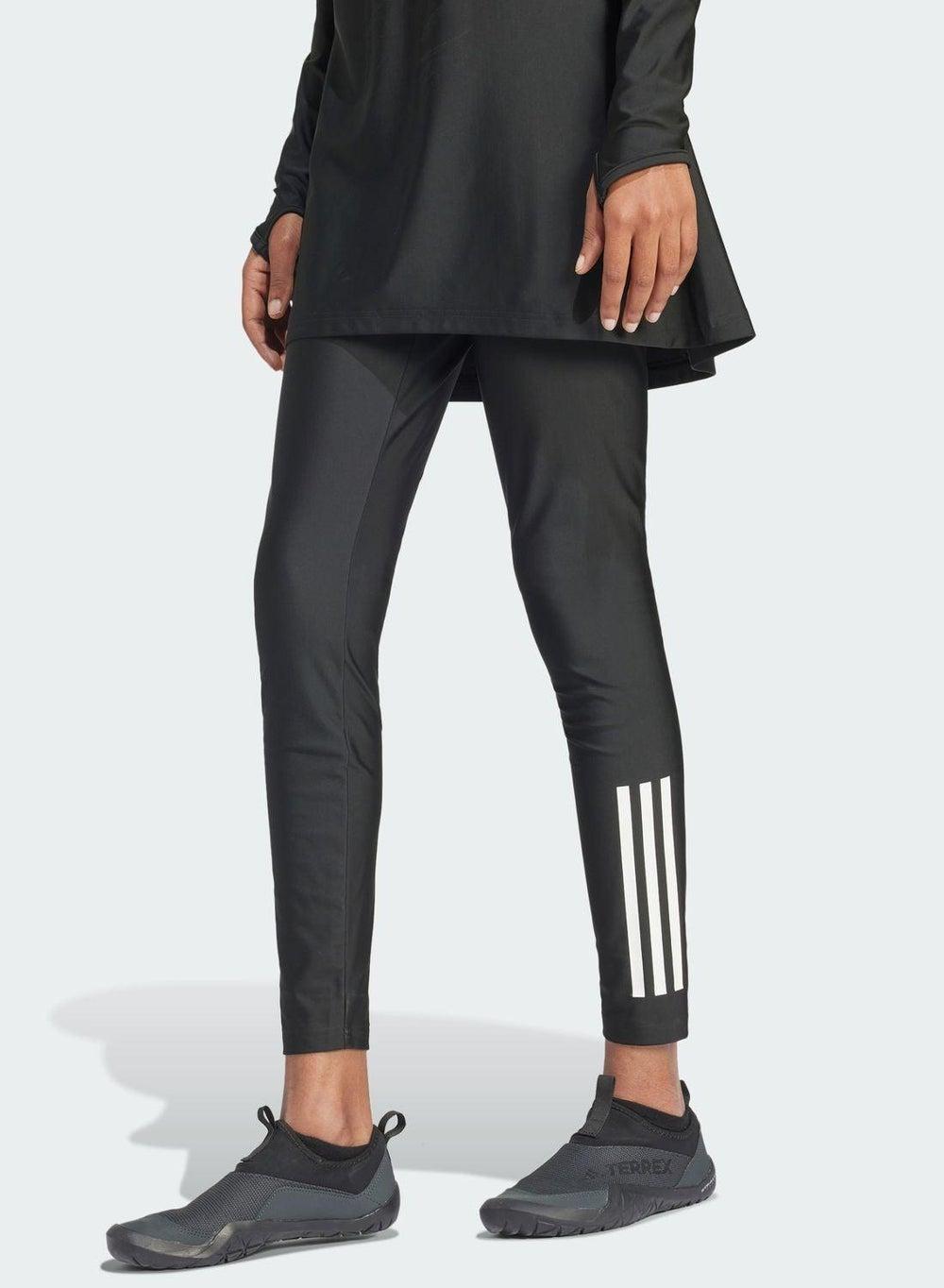 adidas 3-Stripes High-Rise Swim Leggings - Image 1