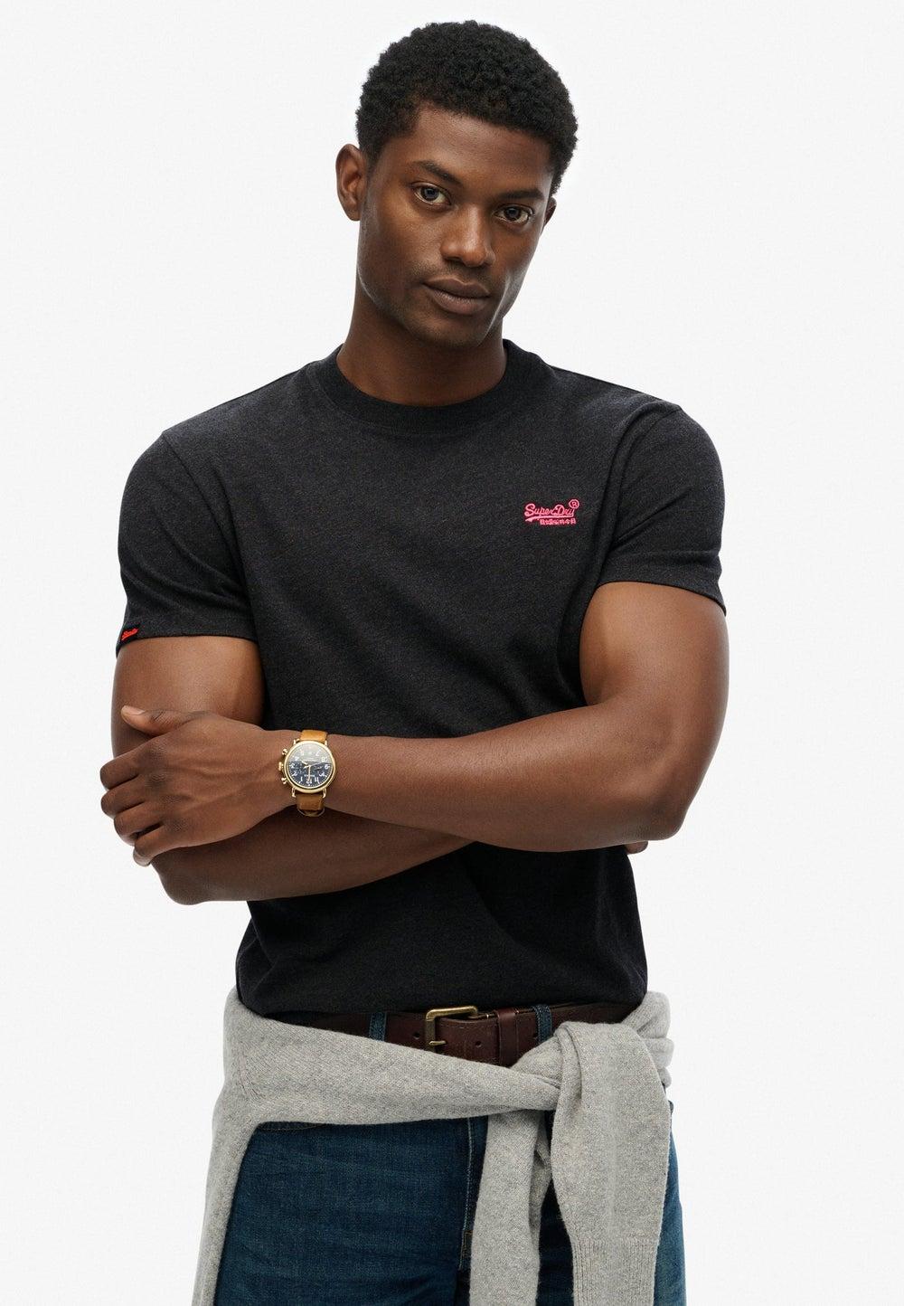 Organic Cotton Slim Fit Logo T-Shirt – Raven Marl - Image 1