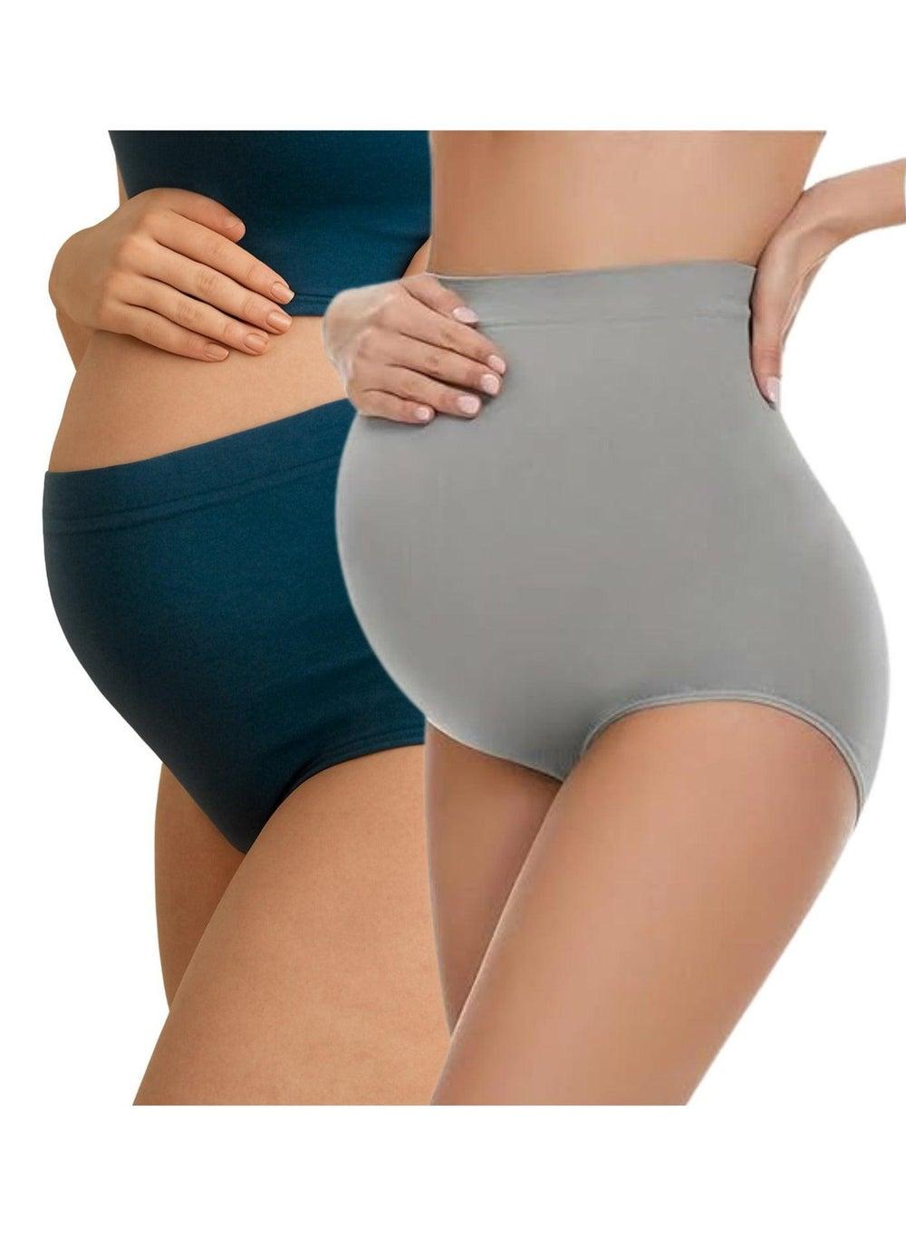 2-Pack Bamboo Cotton High Waist Maternity Support Panties - Image 1