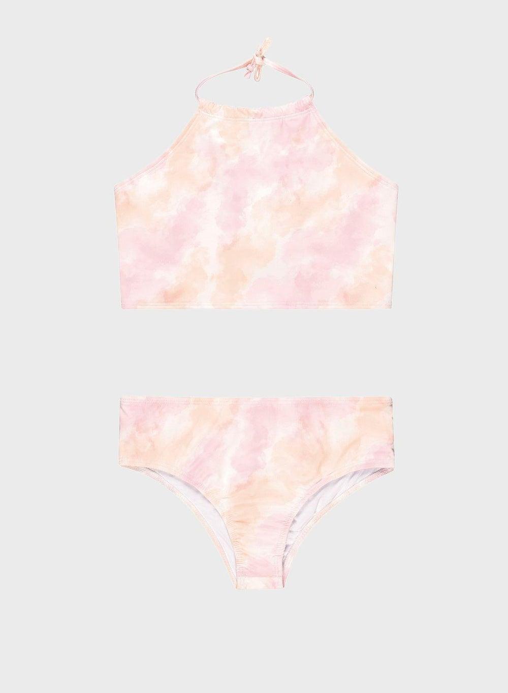 Youth Tie Dye Bikini Set High-Rise Beachwear - Image 1