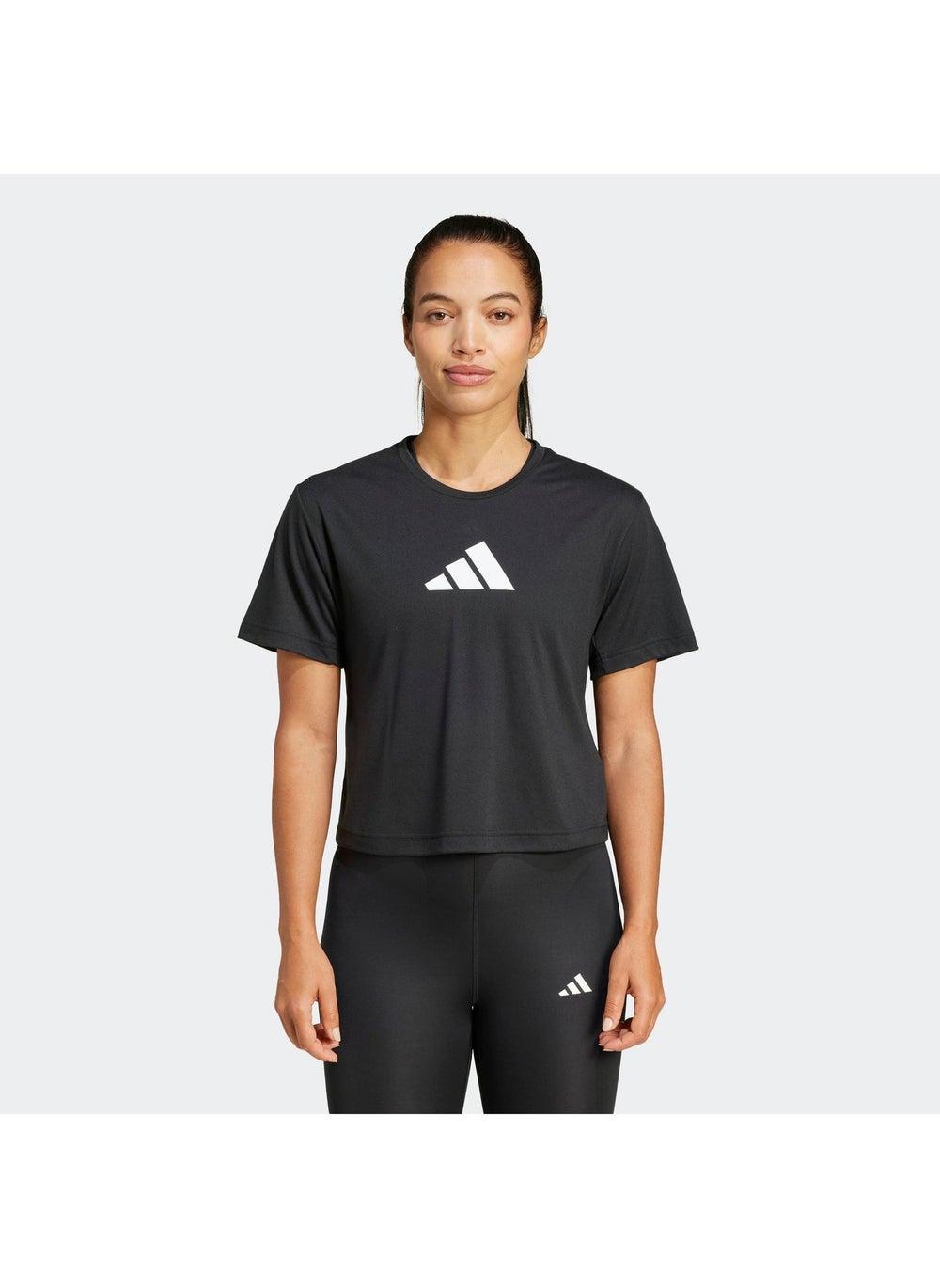 adidas Big Performance Logo Training T-Shirt Black - Image 1