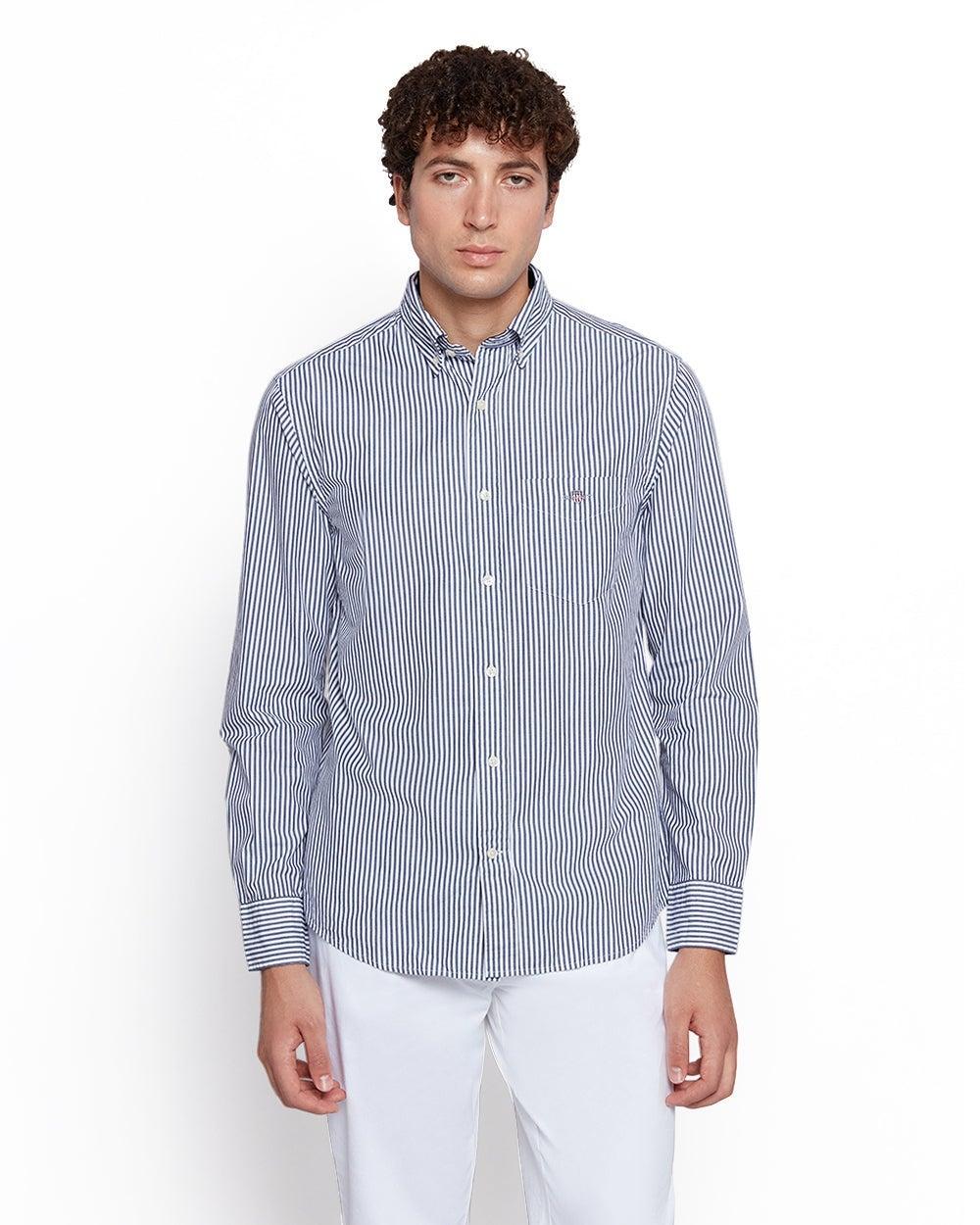 Gant Men’s Regular Fit Poplin Banker Stripe Shirt - Image 1