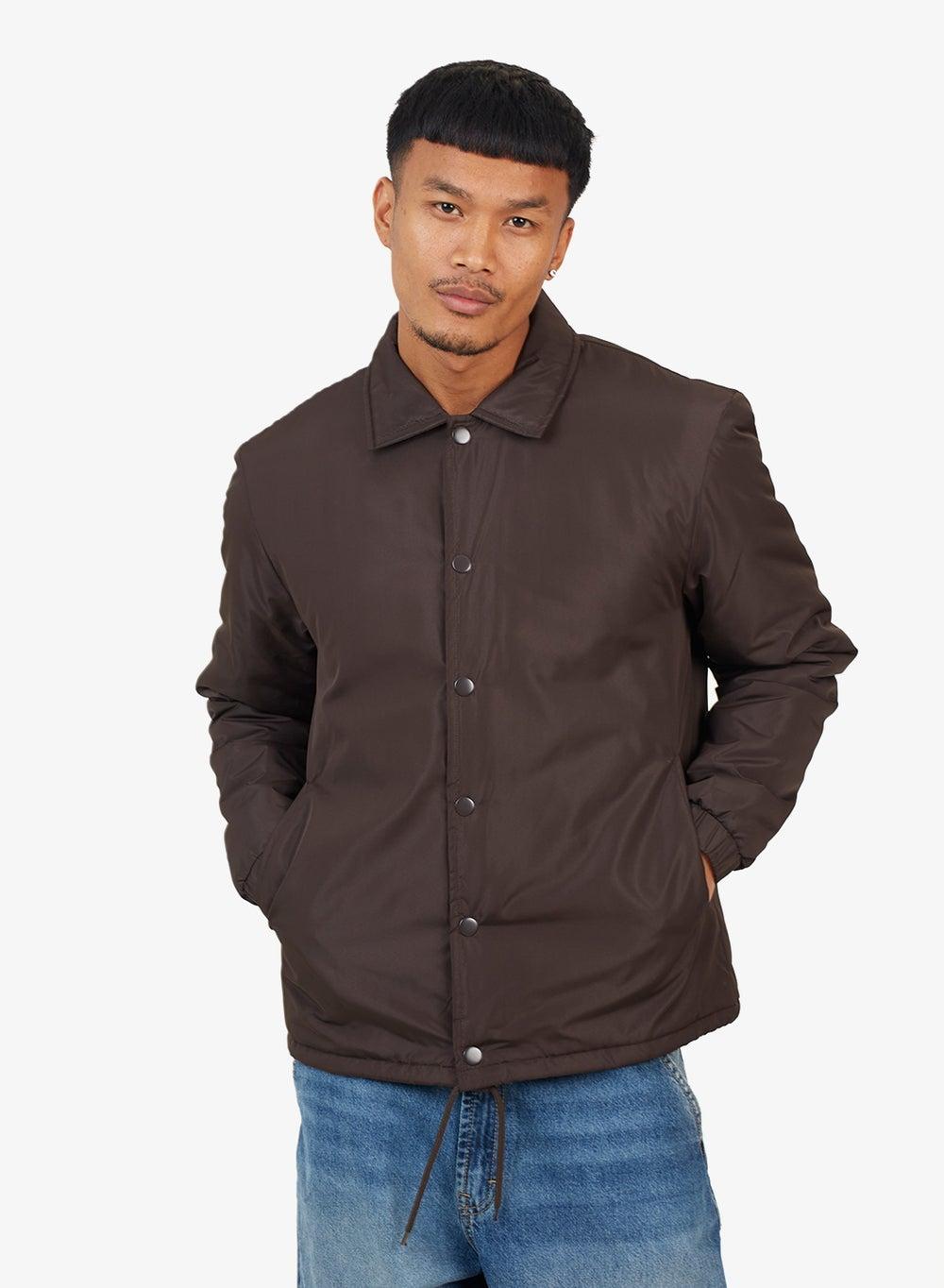 Men’s Bond Padded Brown Casual Jacket Mjk - Image 1