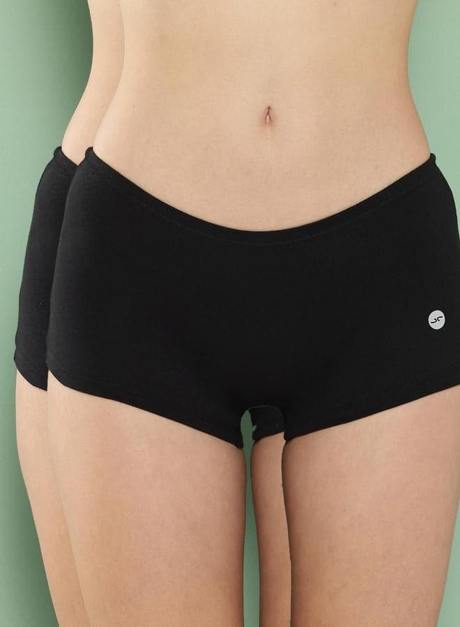 Pack of 2 Solid Cotton Boyshorts – Classic Fit - Image 1