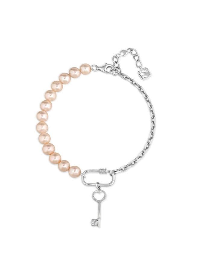 Pont Des Arts Half Silver Half Pink Pearls Bracelet - Image 1