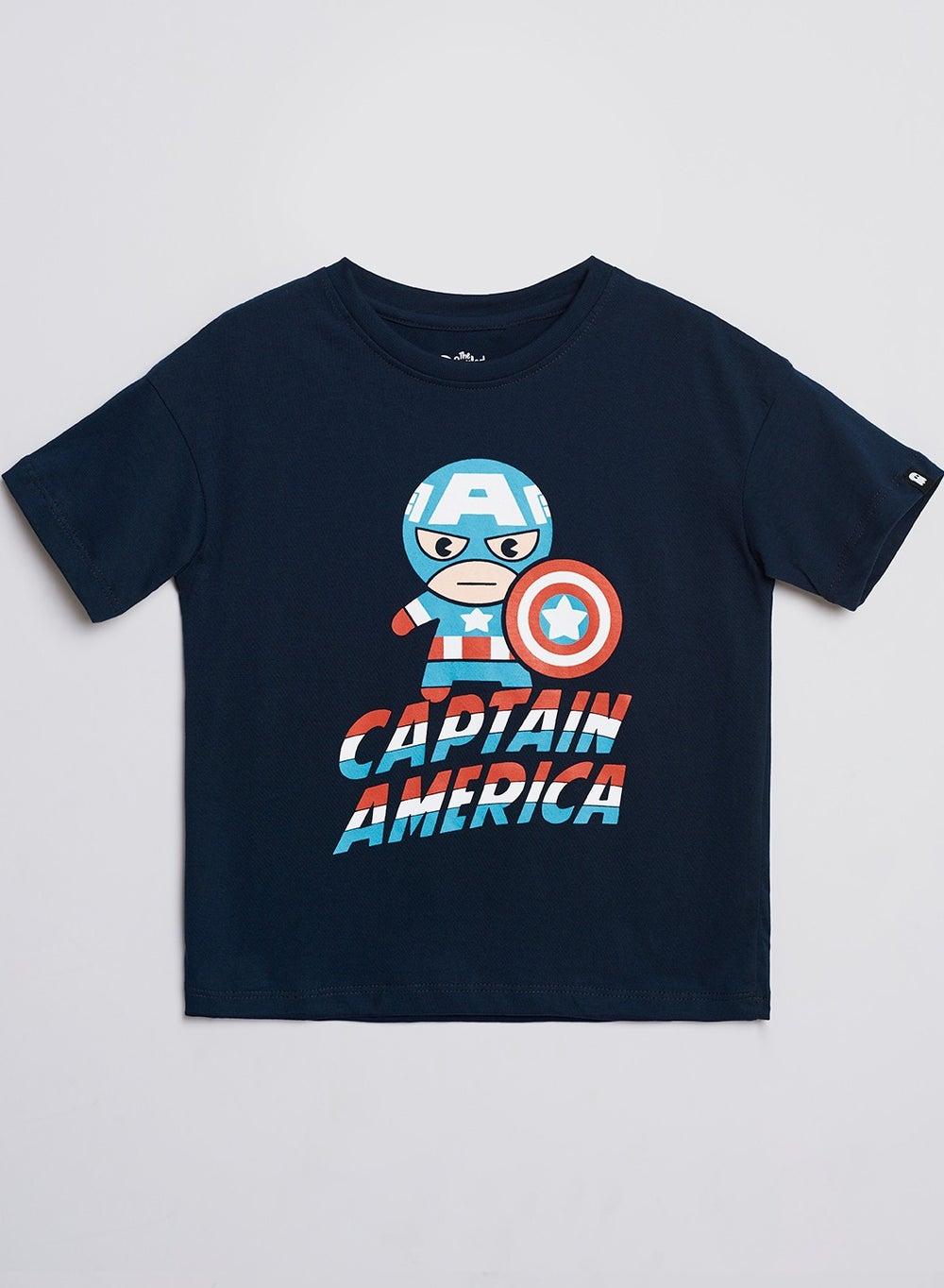 Captain America Printed Oversized Cotton T-Shirt 203444 - Image 1