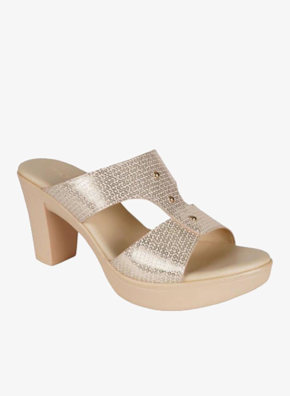 Michelle Morgan 214RC181 Beige Block Heel Sandals - Image 1