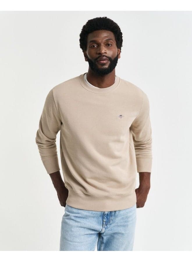 Gant Shield C-Neck Brown Sweatshirt Regular Fit - Image 1
