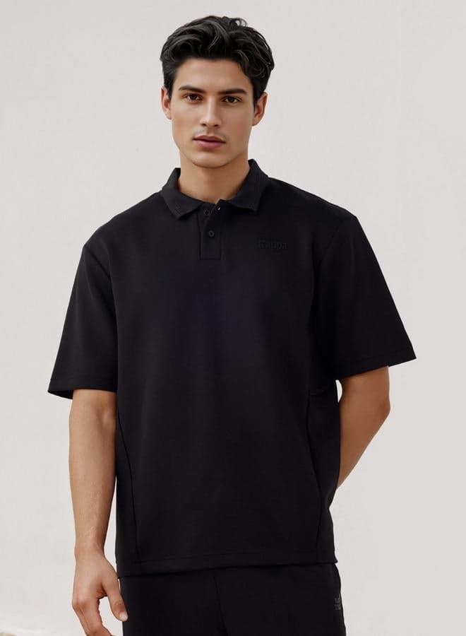 Kappa Logo Embroidered Black Polo T-Shirt - Image 1