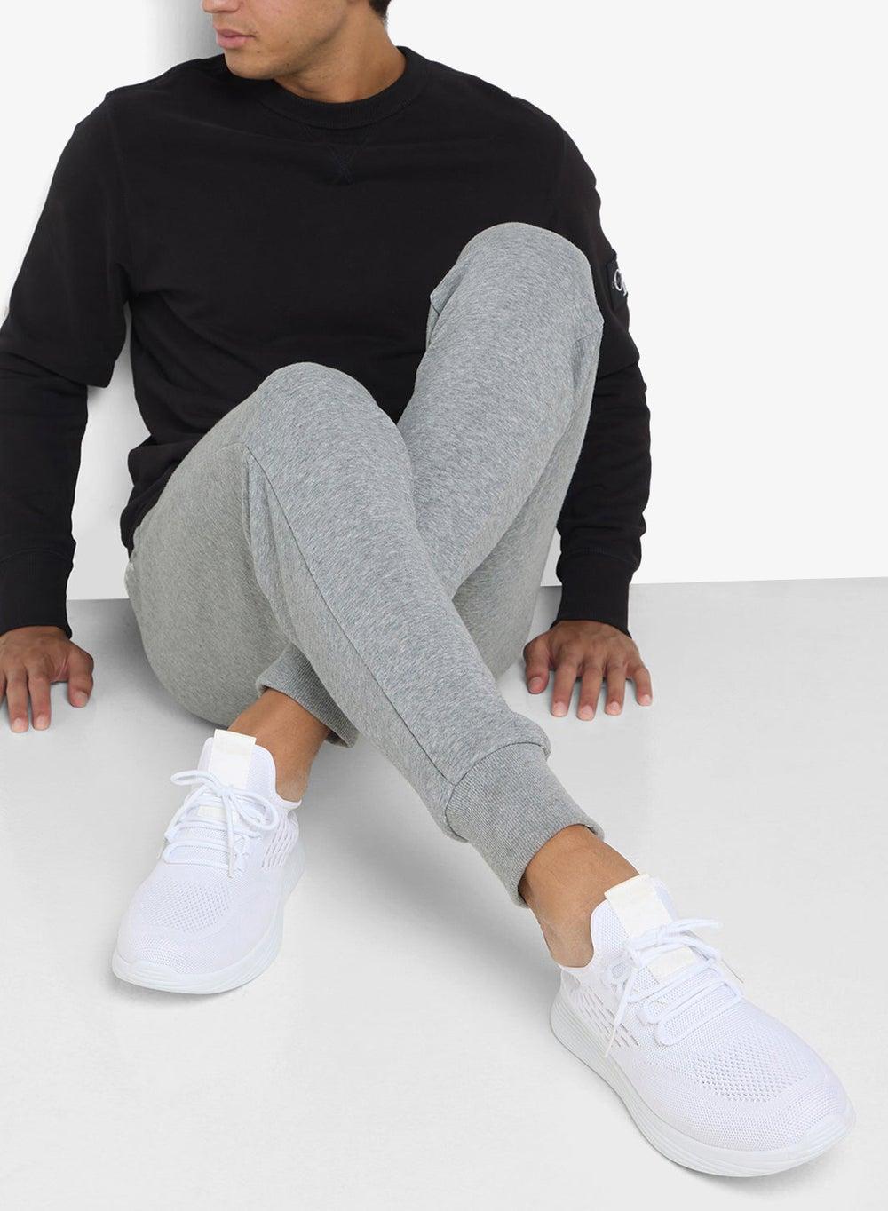 M2016 Knitted White Casual Low-Top Sneakers - Image 1