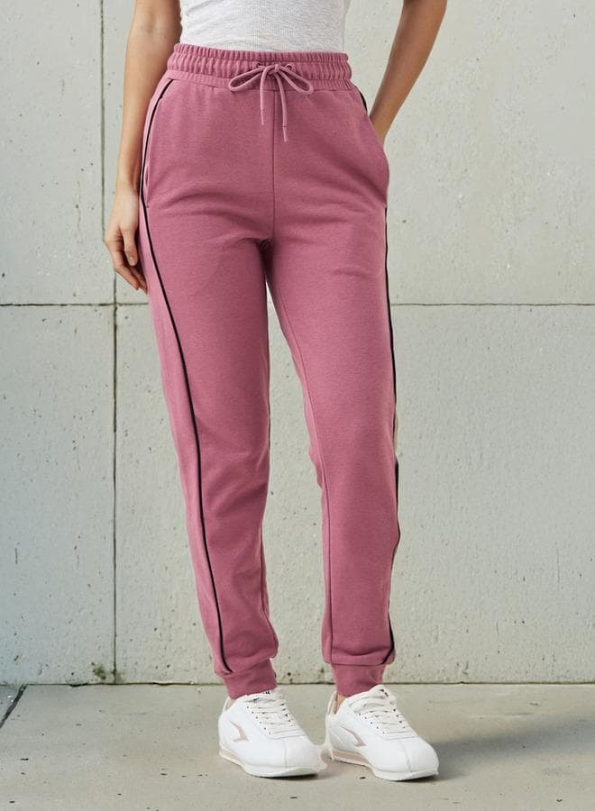 Kappa Women’s Flexi Waist Pink Joggers with Pockets - Image 1