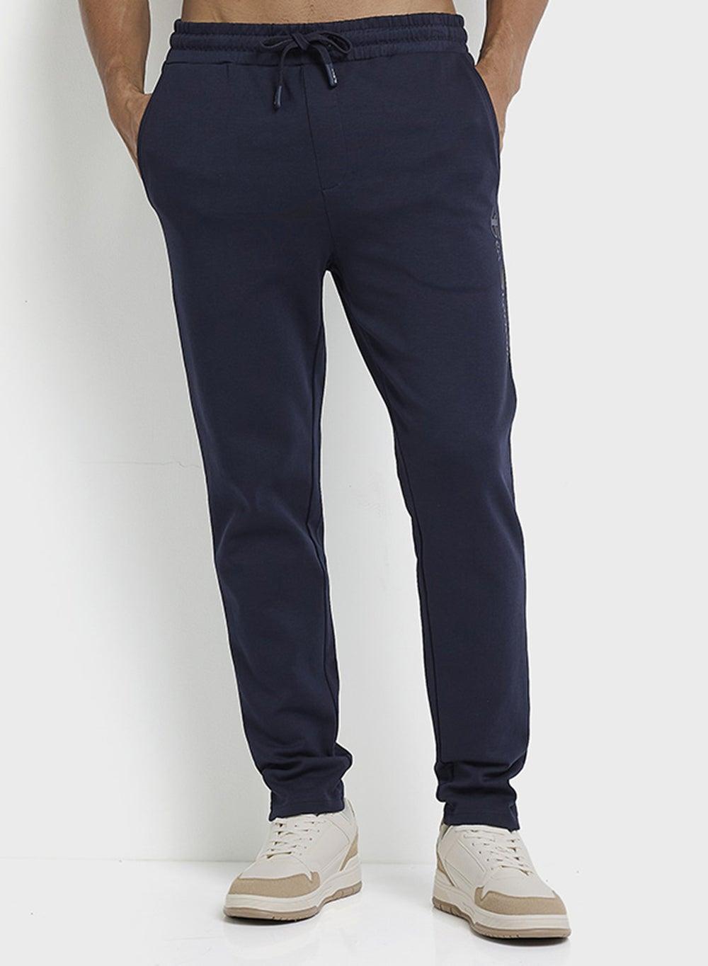 Men’s Blue Cotton Knit Sweatpants M8001 03 - Image 1