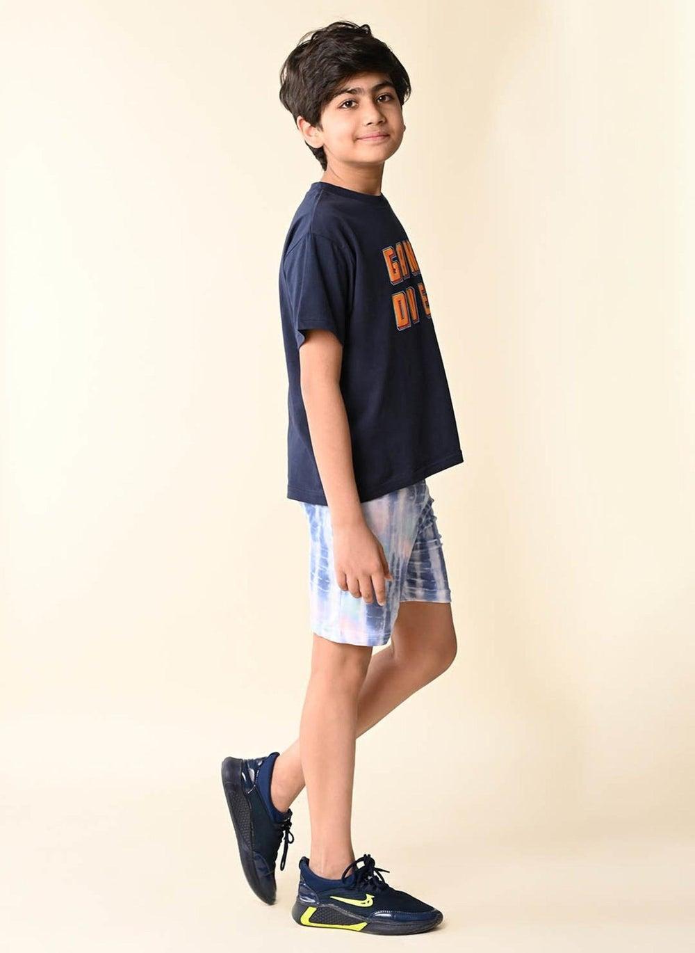 Game Over Navy Blue Boys T-Shirt & Shorts Set - Image 1