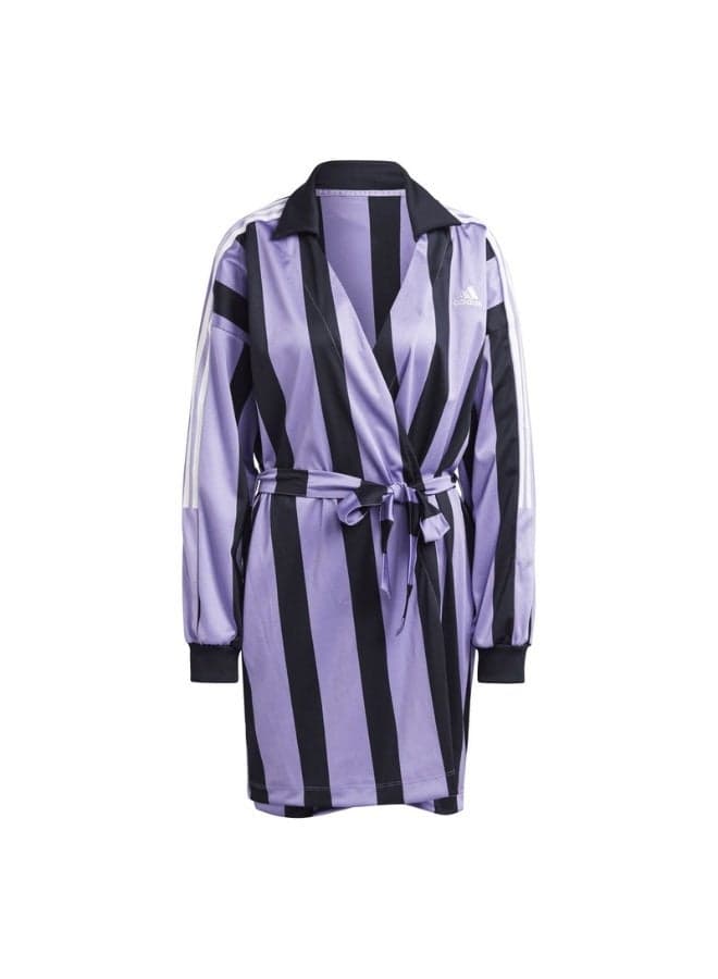 W Express Wrap Midi Dress Striped Purple - Image 1