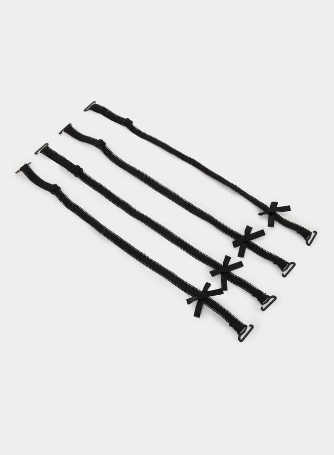 4-Pack Picot Elastic Bow Trim Bra Straps - Image 1