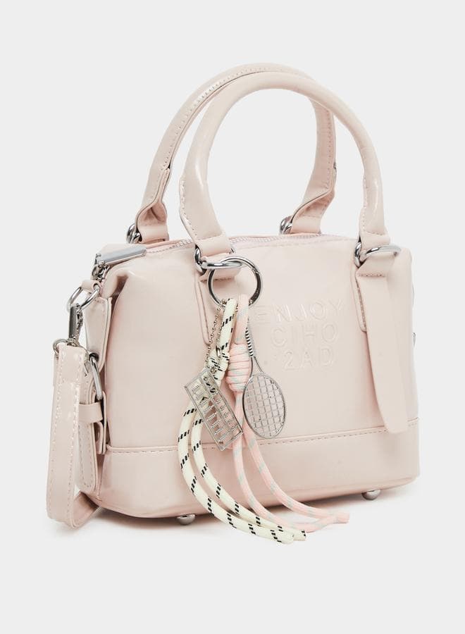 Styli Light Pink Mini Satchel with Charm Detail - Image 1