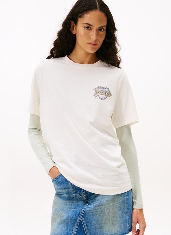 Tommy Jeans Graphic Crew Neck T-Shirt DW0DW21524YBH - Image 1