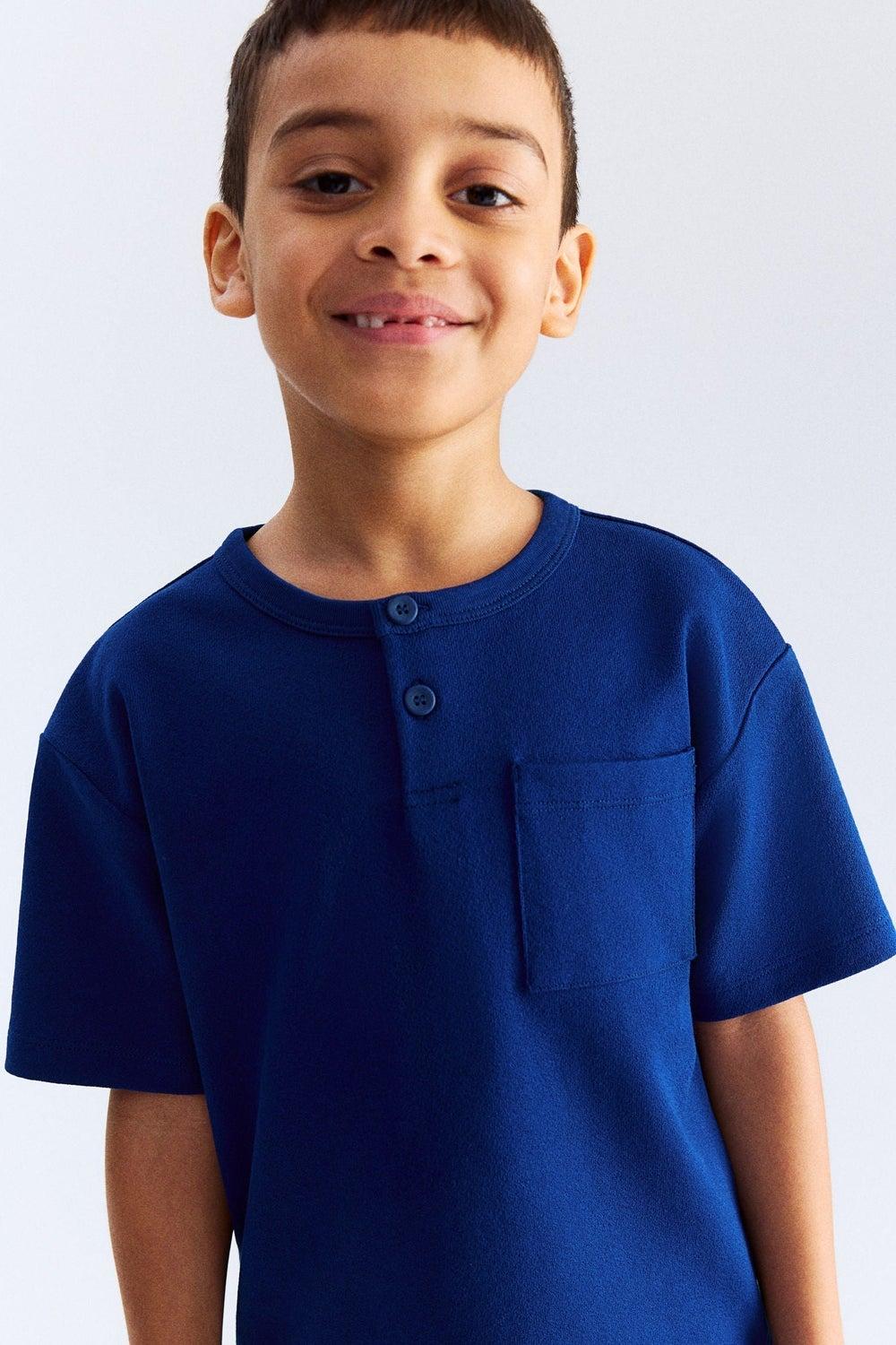 Bright Blue Terry Henley Top 336 - Image 1