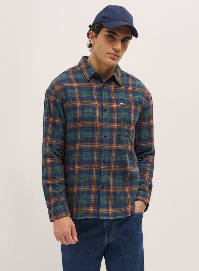 Men’s Checkered Cotton Button-Down Shirt – Versatile Classic - Image 1