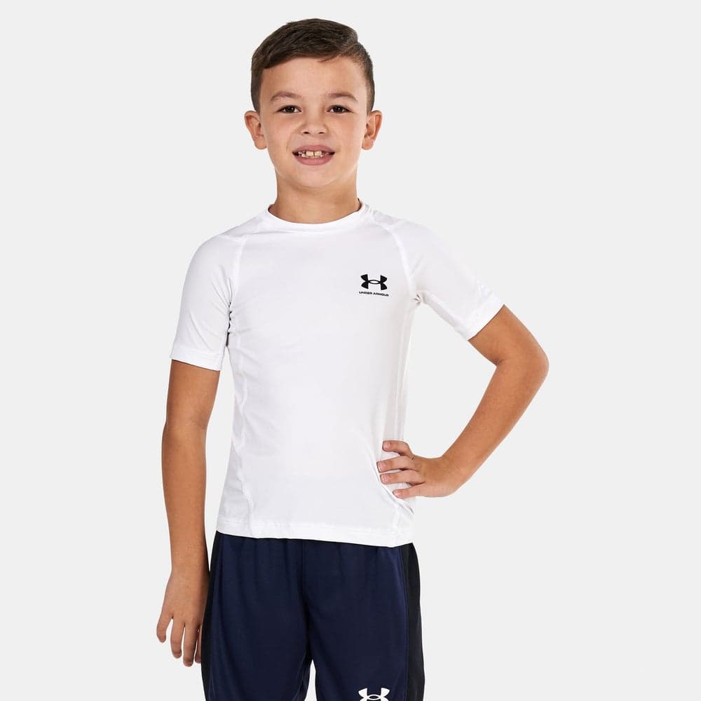 Kids HeatGear Armour Training T-Shirt White - Image 1