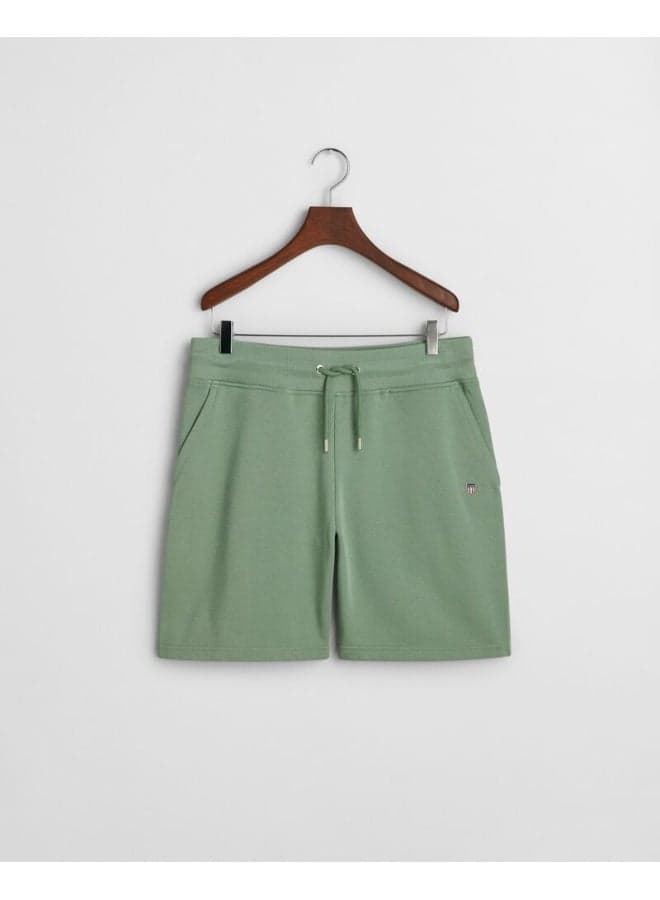 Gant Regular Shield Green Sweat Shorts Classic Fit - Image 1