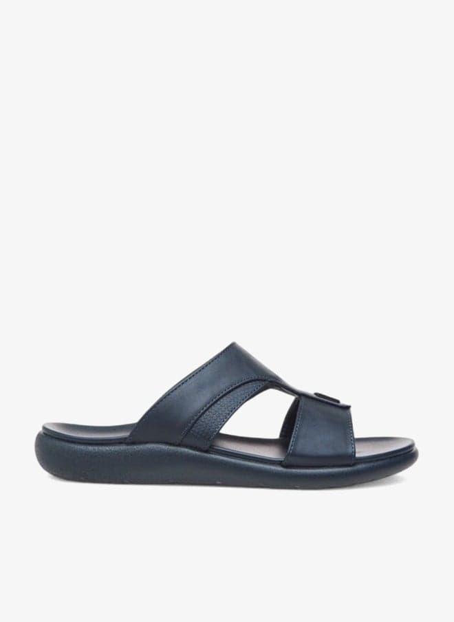 Fd22 D7 Textured Navy Arabic Slip-On Sandals - Image 1