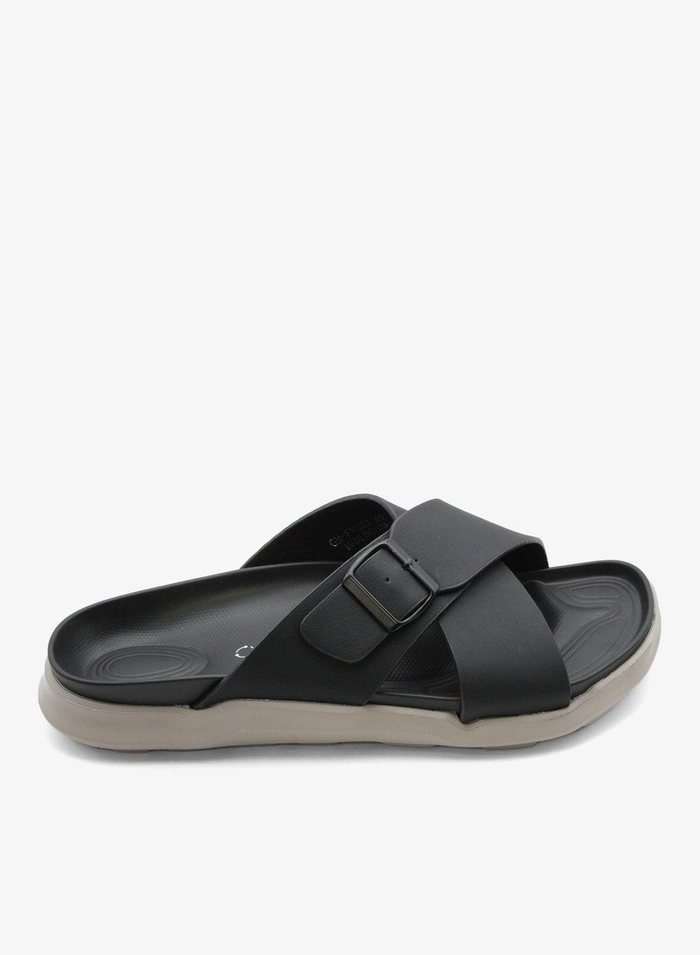 Galahad1 Black Arabic Sandals – Classic Leather Slip-On - Image 1