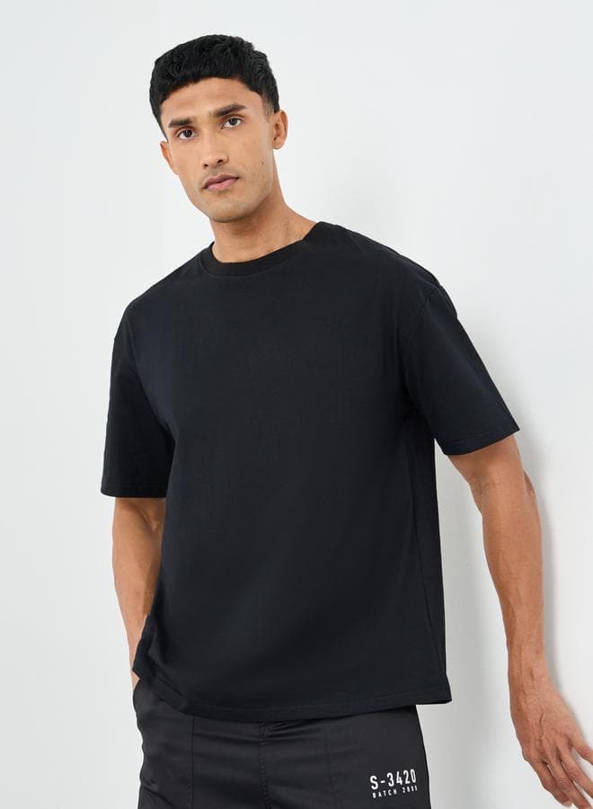 Styli Men’s Oversized Graphic Back Print T-Shirt Black - Image 1