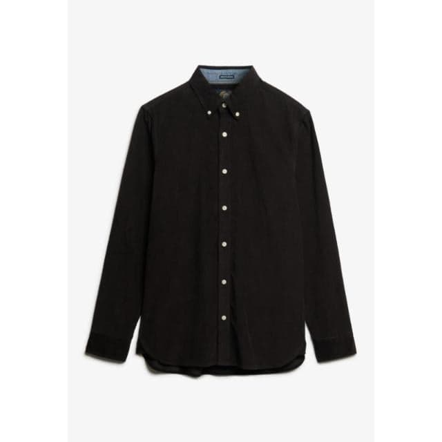 Classic Needle Cord Cotton Shirt Meteorite Black - Image 1