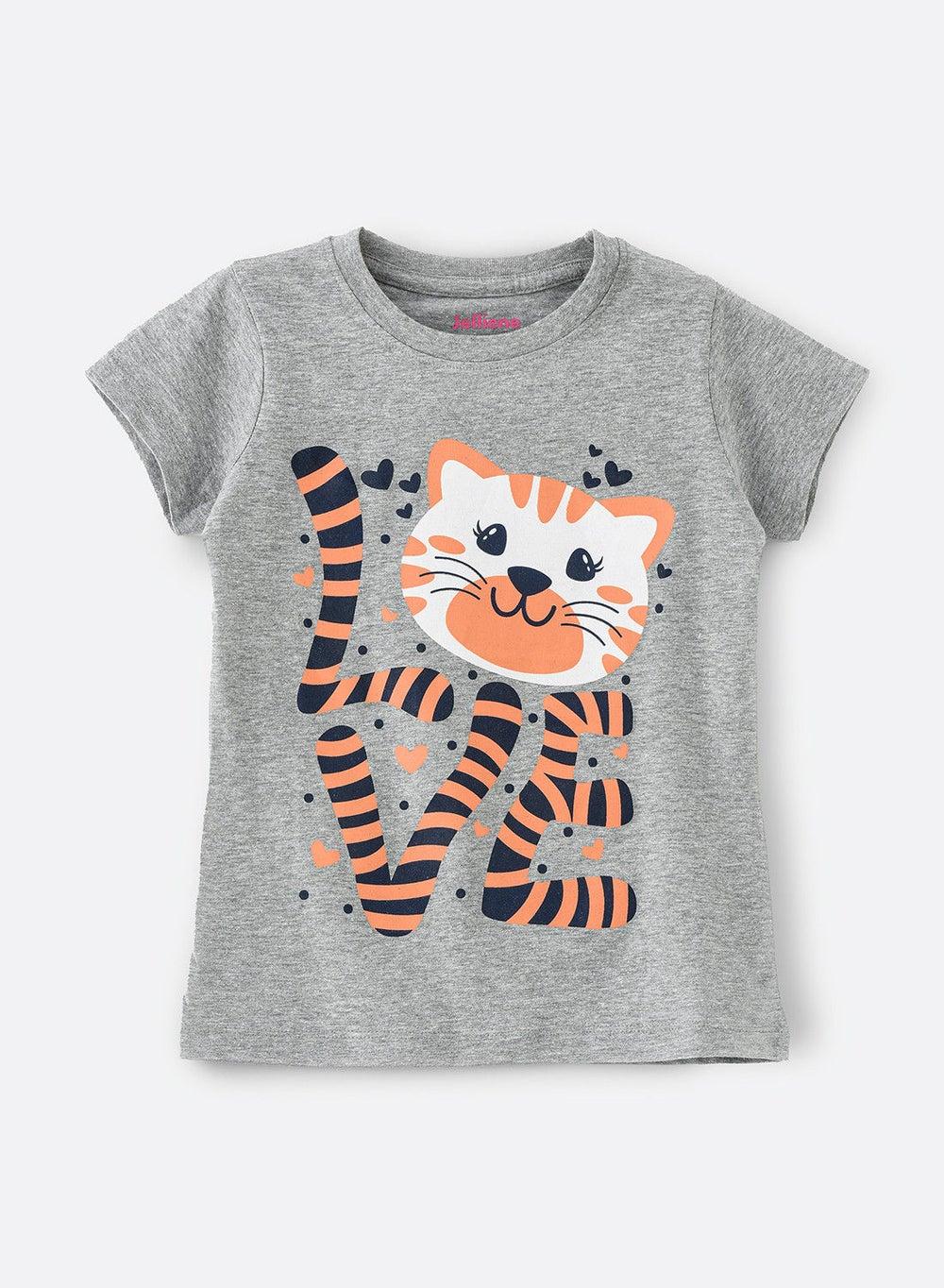 Grey Graphic Tee Asgttng W201 Casual Kids T-Shirt - Image 1