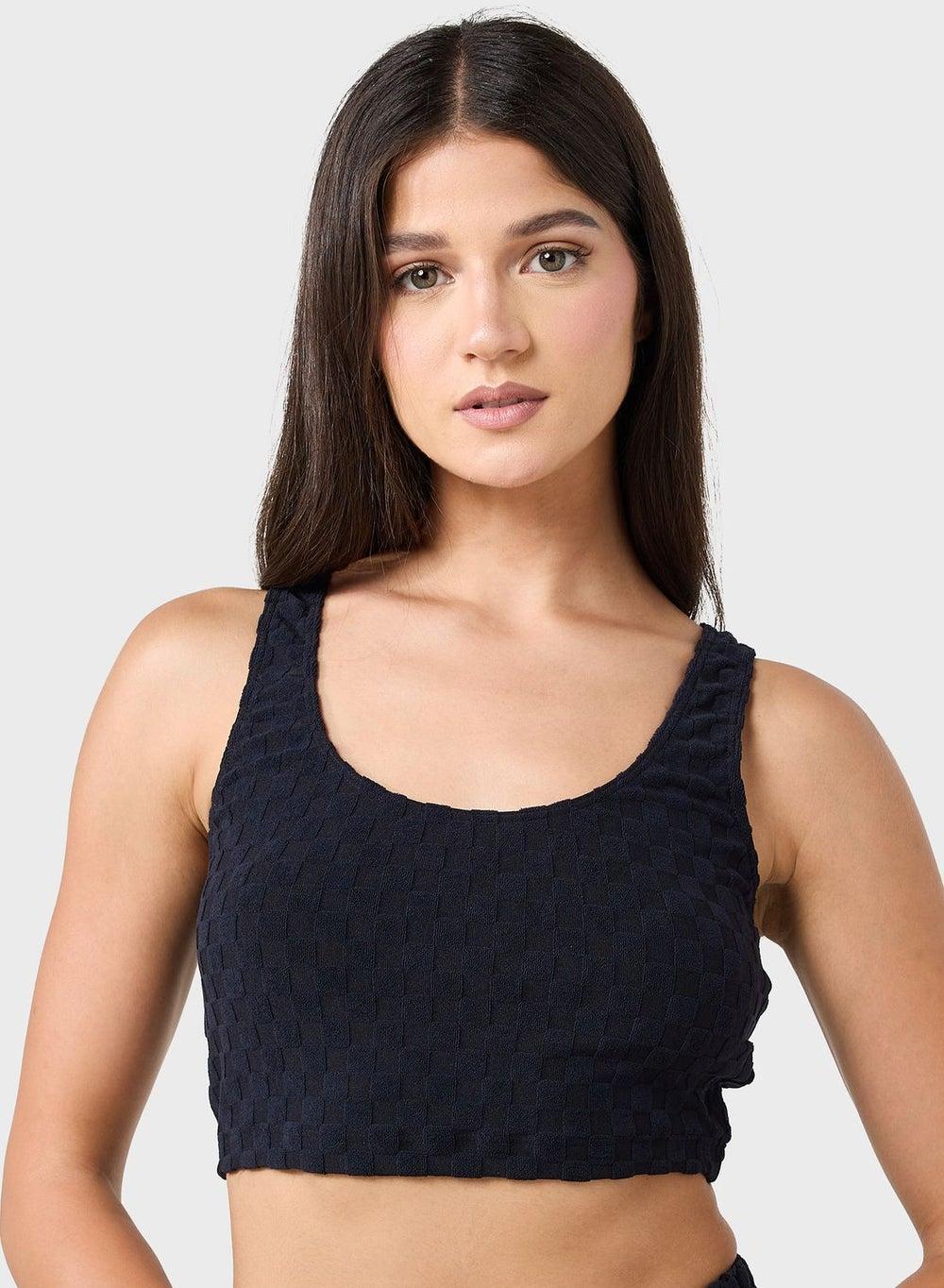 Terry Cotton Blend Crop Top 800390300334 - Image 1