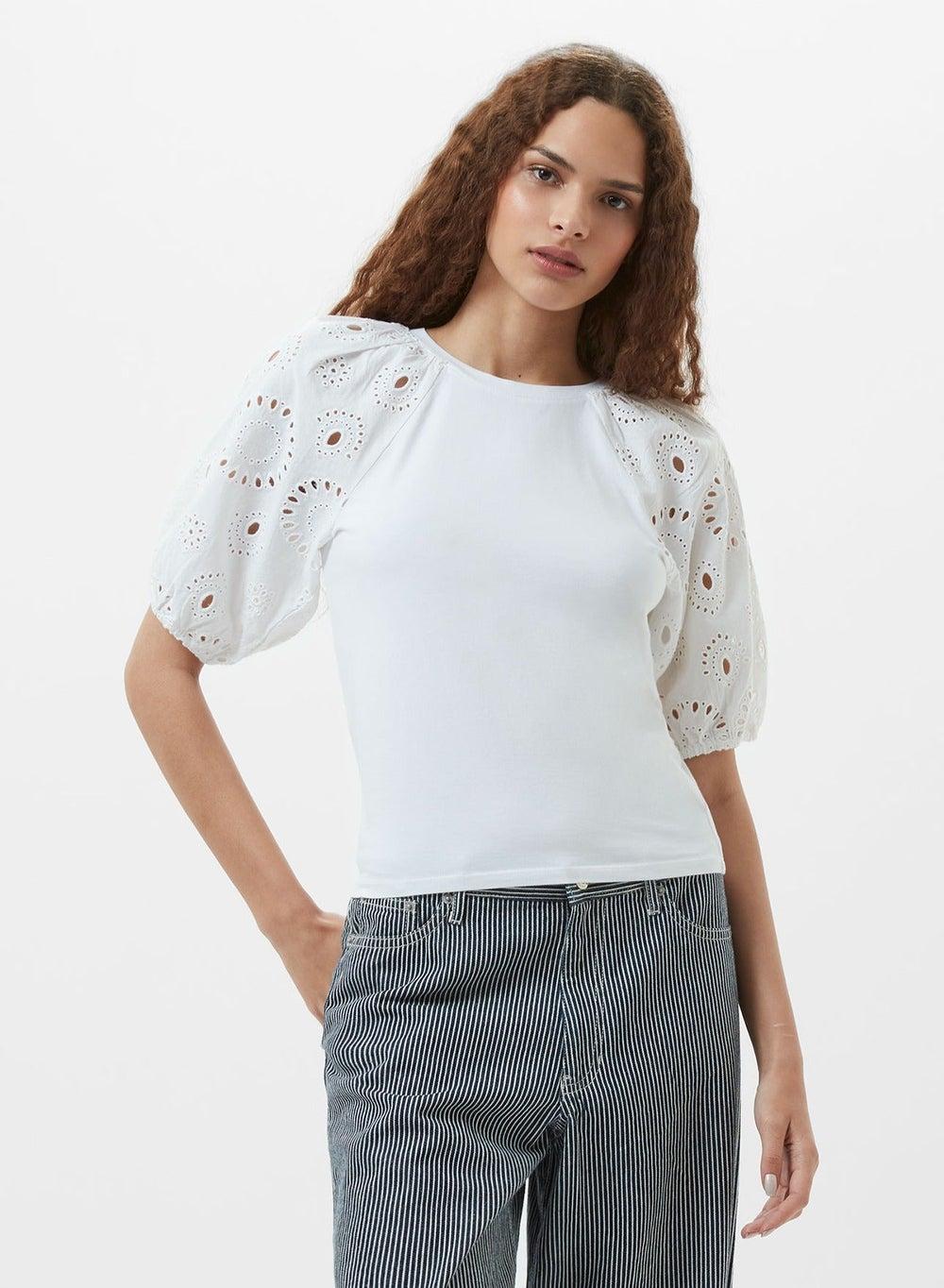 Rosana Anglaise Puff Sleeve Cotton Top 76Yas - Image 1