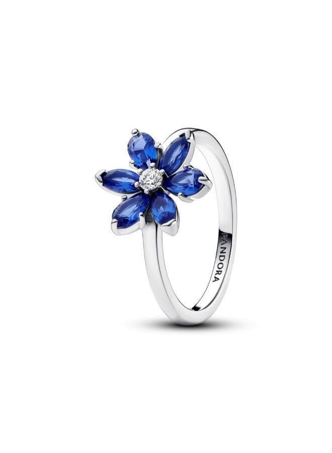 Herbarium Cluster Silver Ring Blue Crystal CZ - Image 1
